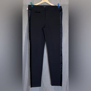 PAIGE Tereza Velvet Side Stripe Slim Pants Trouser Black Size 28